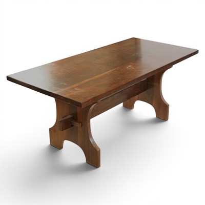 Lot 1708 - A late 20th Century refectory table, of wedged...