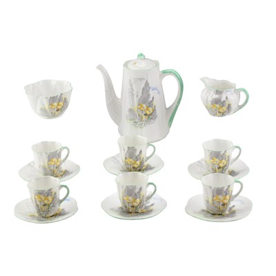 Lot 1004 - A Shelley Dainty "Buttercup" coffee set for...