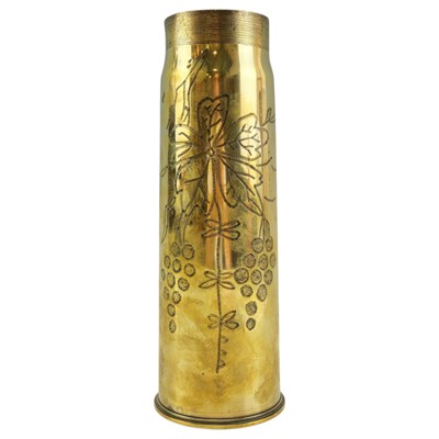 Lot 173 - A Great War "trench art" vase, fabricated from...