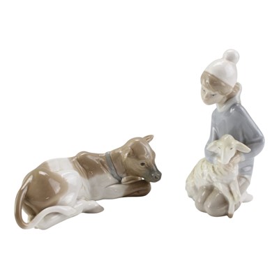 Lot 1027 - A Lladro figurine of a calf, together with a...