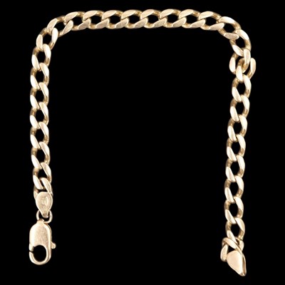 Lot 1287 - A vintage 18 ct yellow metal curb-link...