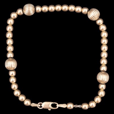 Lot 1276 - A near-contemporary 9 ct gold beaded...