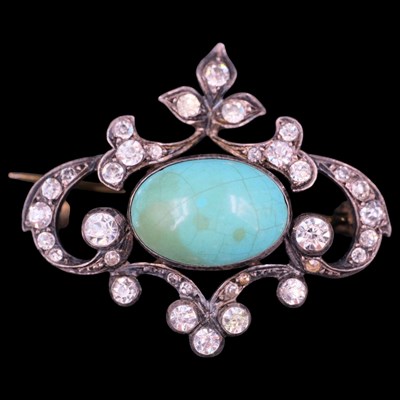 Lot 1247 - A Belle Epoque turquoise, paste and...