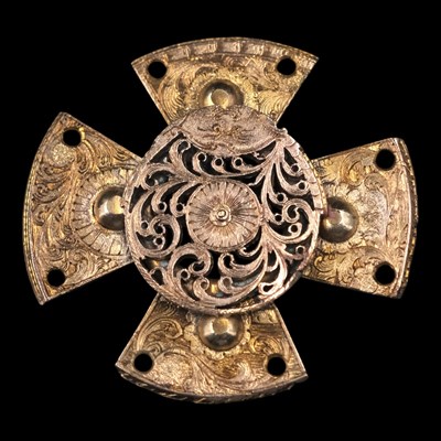 Lot 1411 - A Victorian gilt metal cruciform verge balance...