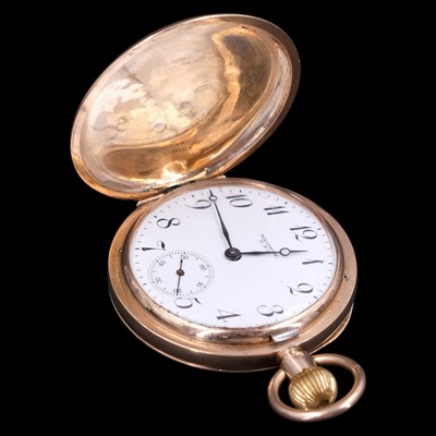 Lot 1463 - A 1920s American Waltham 9 ct gold pocket...
