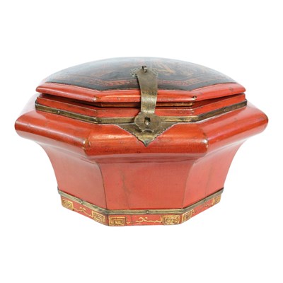 Lot 951 - A Chinese octagonal lacquered wooden "wedding"...