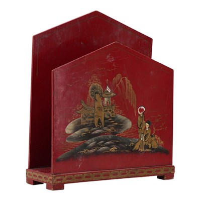 Lot 893 - A 1920s-1930s Chinoiserie lacquered wooden...