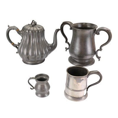 Lot 863 - A group of 19th Century pewter, including a...