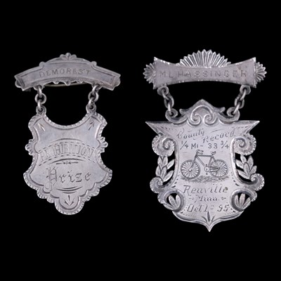 Lot 1124 - [Bicycle] A 19th Century US silver Demorest...