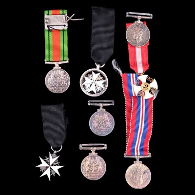 Lot 6 - A group of miniature medals, including The...