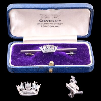 Lot 38 - Three Merchant Navy white metal sweetheart...