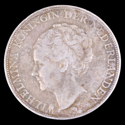 Lot 402 - A Netherlands 1929 2 1/2 Gulden silver coin