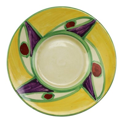 Lot 1000 - A Clarice Cliff Bizarre pattern saucer or...
