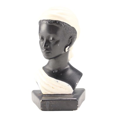 Lot 1024 - A 1950s Duron chalkware bust of a black...