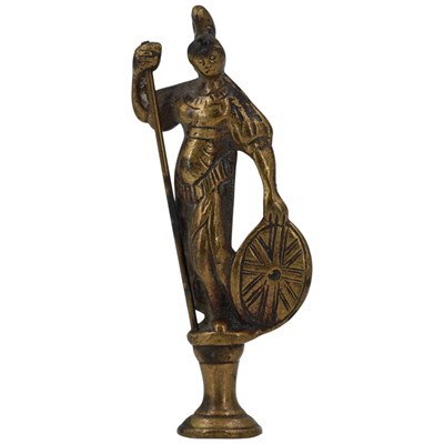 Lot 516 - A Victorian brass figural pipe tamper in the...