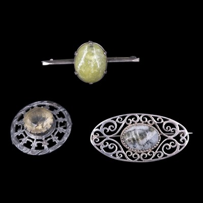 Lot 1240 - Three vintage Scottish silver / white metal...