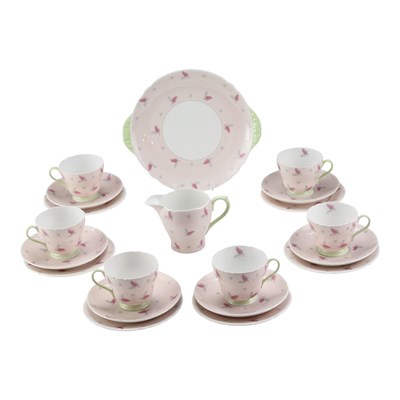 Lot 975 - A Shelley "Lyric" tea set for six, circa 1950s