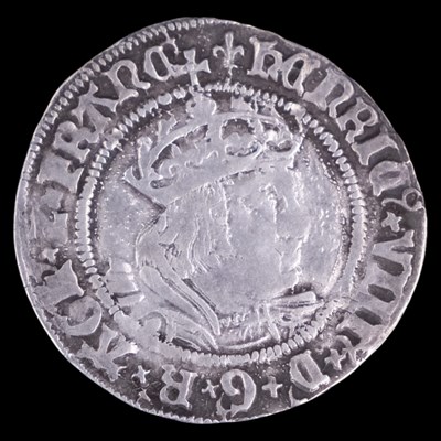 Lot 375 - A Henry VIII Laker bust hammered silver groat...