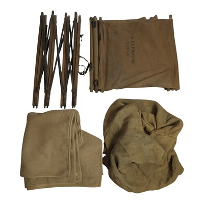 Lot 194 - A Great War officer's campaign folding bed and...