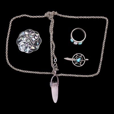 Lot 1204 - Mexican and Native American jewellery,...