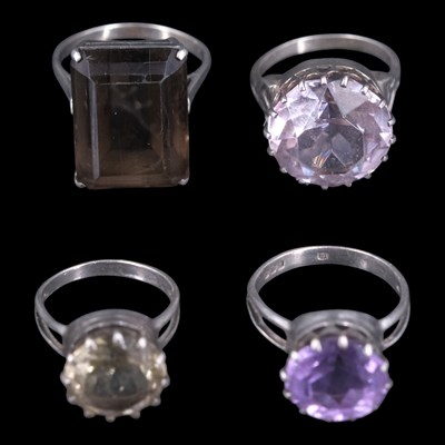 Lot 1207 - Four near-contemporary amethyst, citrine and...