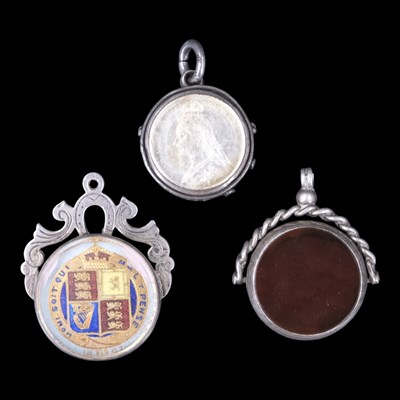 Lot 1402 - Three Victorian silver fob...