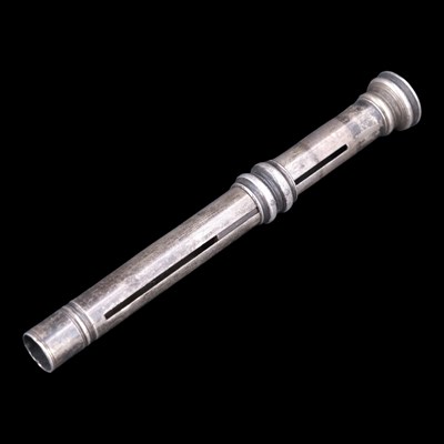 Lot 1114 - A Georgian silver seal-top propelling pencil,...