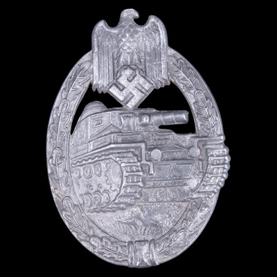 Lot 61 - A German Third Reich panzer assault badge, by...
