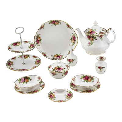 Lot 1011 - A group of Royal Albert Old Country Roses bone...