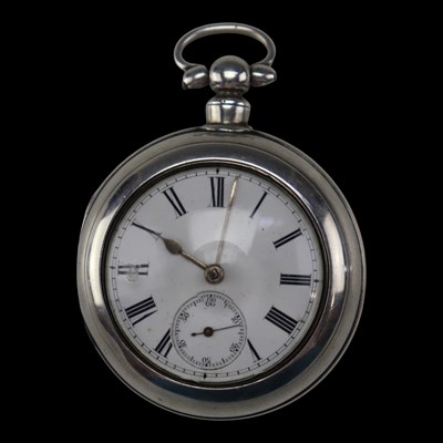 Lot 1477 - A late Victorian silver pair-cased pocket...