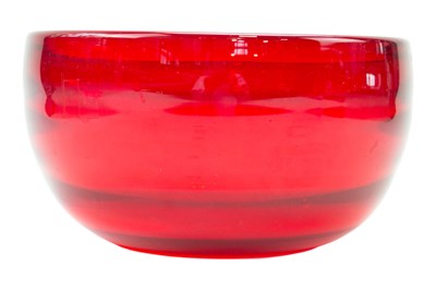 Lot 1049 - A 1950s Whitefriars ruby-red glass fruit...