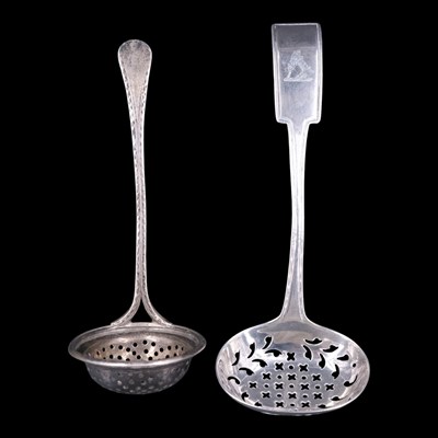 Lot 1132 - A George III and one other silver sifting or...