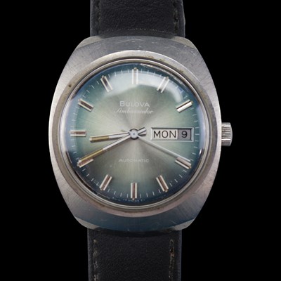 Lot 1462 - A 1970s Bulova Ambassador day-date...
