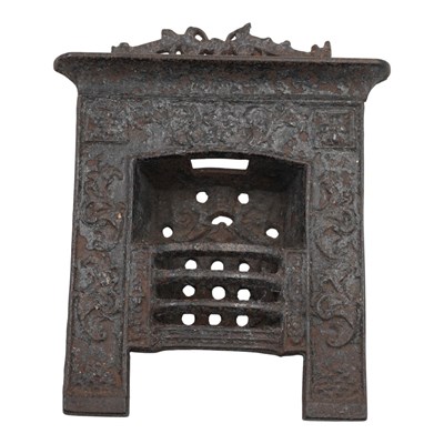 Lot 877 - A Victorian cast iron miniature hearth, 24 cm