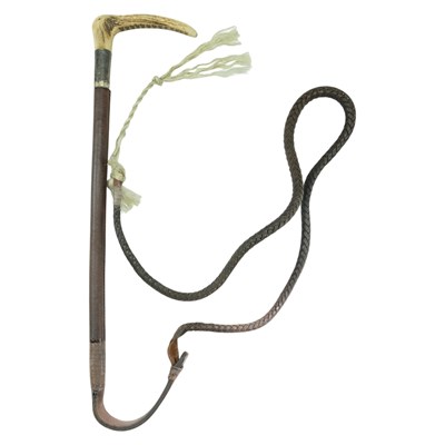 Lot 532 - A 1930s G & J Zair antler-handled riding crop,...