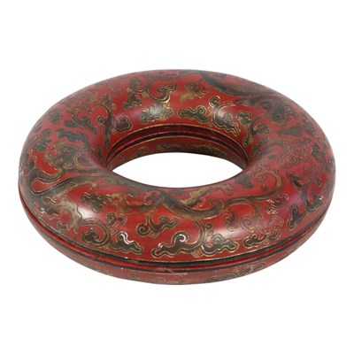 Lot 961 - A vintage Chinese dragon pattern lacquered...