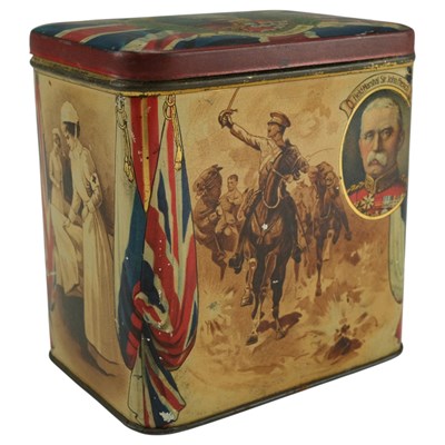 Lot 178 - A Great War patriotic printed tinplate tea...