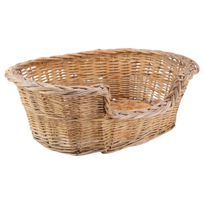 Lot 853 - A vintage wicker small dog basket / bed, 50 cm...