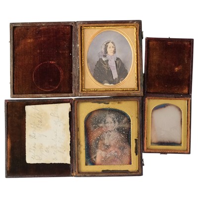 Lot 1555 - Two Victorian daguerreotypes together with one...