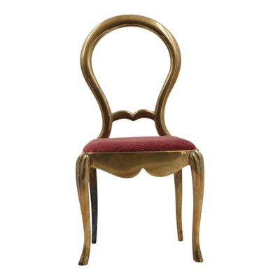 Lot 864 - A miniature brass-framed balloon back salon...