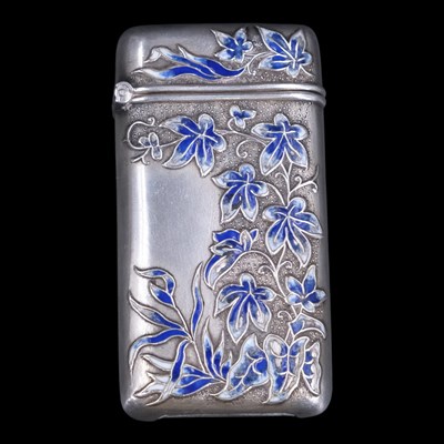 Lot 1145 - A vintage enamelled 900 standard white metal...