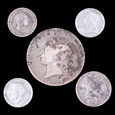 Lot 396 - A small group of pre-1920 GB silver...