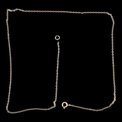 Lot 1373 - A 9 ct yellow metal belcher-link neck...