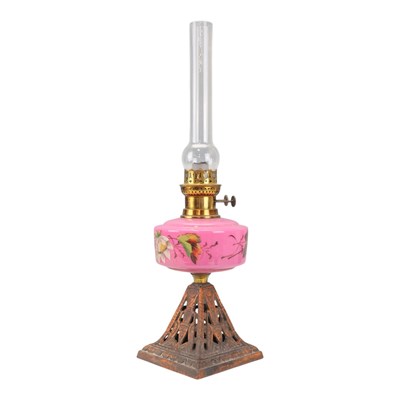 Lot 888 - A Victorian oil lamp, having a Martin's patent...