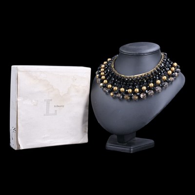 Lot 1405 - A cased vintage Liberty & Co beaded French jet...