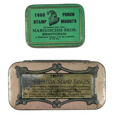 Lot 415 - A 1930s Cosmopolitan stamp hinges tin-plate...