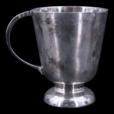 Lot 1079 - A 1950s silver cup, bearing the engraved...