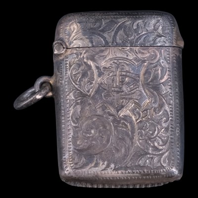 Lot 1087 - An Edwardian silver fob vesta case, bearing...