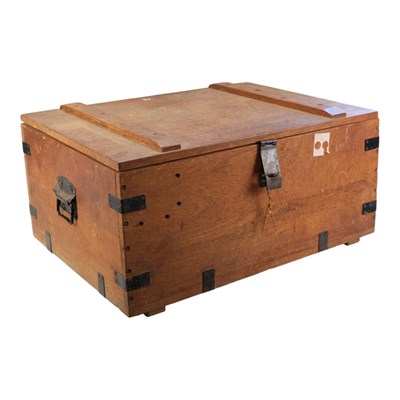 Lot 924 - A mid-20th Century stained pine chest or...