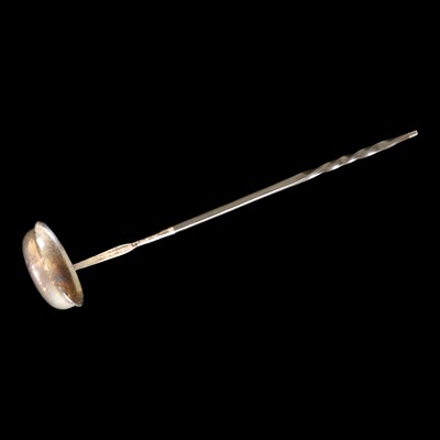 Lot 1096 - A baleen-handled silver punch ladle, its bowl...